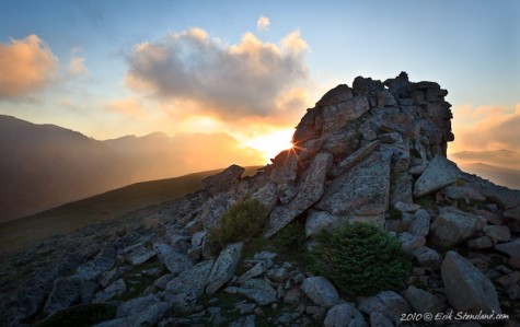 sun, boulders, tombstone ridge, 
